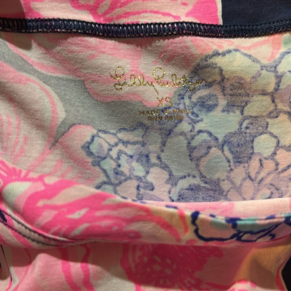 Lily Pulitzer Aleah High Tide Navy Pink Tee XS Excellent condition - Picture 6 of 6